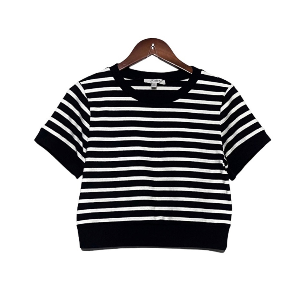 Atelier Boxy Stripe Waffle Knit Top